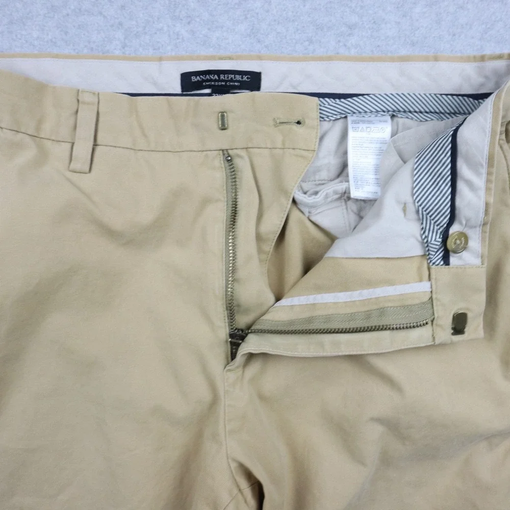 Banana Republic Pants Mens 34x28 Emerson Chino Business Casual Flat‎ Front Tan